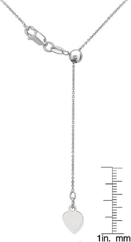 Sterling Silver Italian Adjustable Rolo Bolo Chain (from 12" to 22") in Saudi Arabia