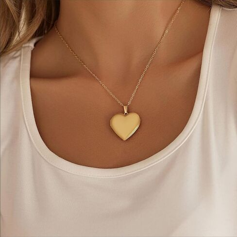 PHOCKSIN Personalized Locket Necklace for Women Photo Necklace with Customized Picture Birth Flower Birthstone Customizable Birthday Gifts in Kuwait