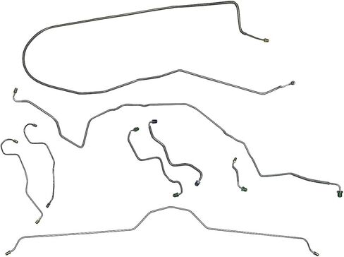 Inline Tube Compatible with 1970-73 Chevrolet Corvette Power Brake Complete Brake Line Kit 8pc, Stainless in Saudi Arabia