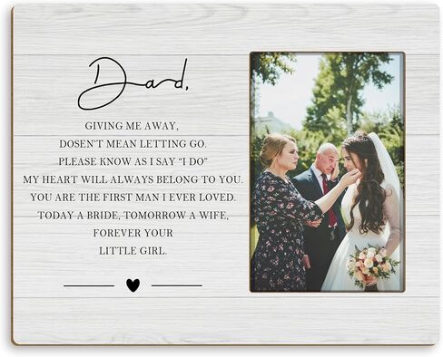 Father of the Bride Picture Frames 4x6, Father of the Bride Gifts from Daughter, Wedding Gifts for Parents, To My Dad on My Wedding Day, Wedding Gift for Dad,Gift to Parents on Wedding Day in Kuwait