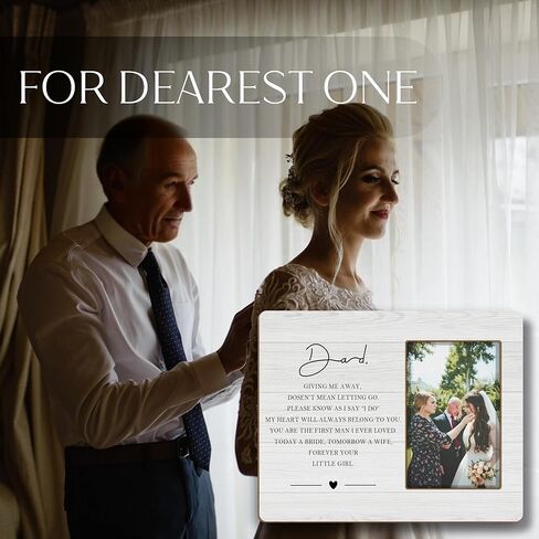Father of the Bride Picture Frames 4x6, Father of the Bride Gifts from Daughter, Wedding Gifts for Parents, To My Dad on My Wedding Day, Wedding Gift for Dad,Gift to Parents on Wedding Day in Kuwait