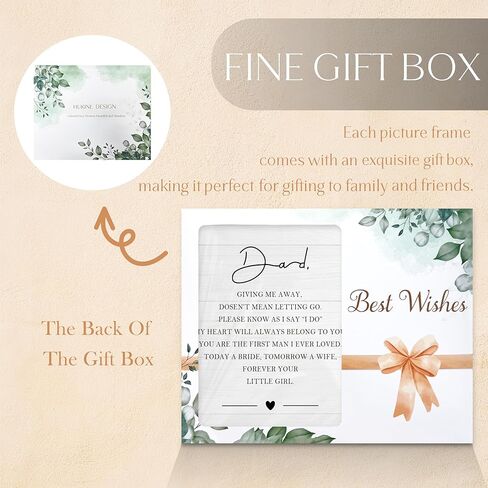 Father of the Bride Picture Frames 4x6, Father of the Bride Gifts from Daughter, Wedding Gifts for Parents, To My Dad on My Wedding Day, Wedding Gift for Dad,Gift to Parents on Wedding Day in Kuwait