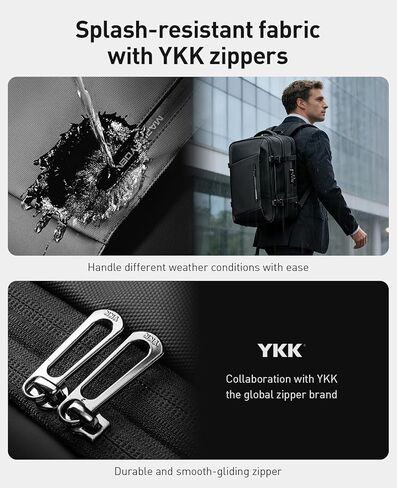 حقيبة ظهر للسفر MS MARK RYDEN قابلة للتوسيع سعة 42 لترًا، حقيبة ظهر مضادة للسرقة معتمدة من TSA مع منفذ شحن USB، حقيبة ظهر للكمبيوتر المحمول للأعمال للرجال تناسب كمبيوتر محمول مقاس 17 بوصة، وحقائب حمل مقاومة للماء in Kuwait