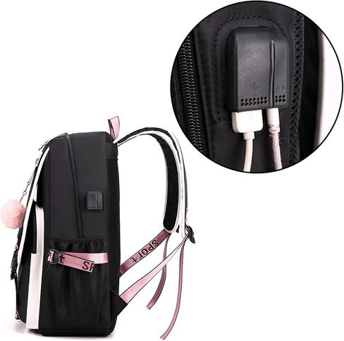 Roffatide Anime Kuromi Print Business Casual Laptop Backpack Lunch Bag Shoulders Travel Hiking Daypacks Rucksack 17 Inch D, LYB15804 in Kuwait