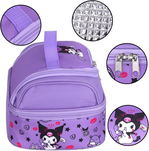 Roffatide Anime Kuromi Print Business Casual Laptop Backpack Lunch Bag Shoulders Travel Hiking Daypacks Rucksack 17 Inch D, LYB15804 in Kuwait