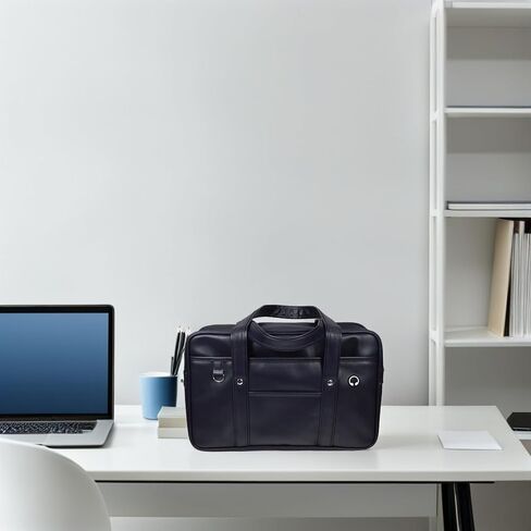 حقيبة كمبيوتر محمول من البولي يوريثان، حقيبة كتف للعمل ذات سعة كبيرة مع فتحة لسماعة الأذن، حقيبة محمولة خفيفة الوزن لتنقلات العمل وحقيبة الكمبيوتر المكتبية المدرسية in Kuwait