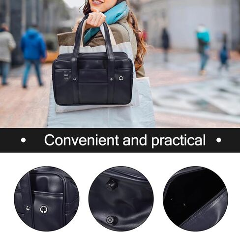 حقيبة كمبيوتر محمول من البولي يوريثان، حقيبة كتف للعمل ذات سعة كبيرة مع فتحة لسماعة الأذن، حقيبة محمولة خفيفة الوزن لتنقلات العمل وحقيبة الكمبيوتر المكتبية المدرسية in Kuwait