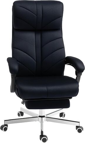 Vinsetto High-Back Executive Office Chair with Footrest, Microfiber Computer Chair with Reclining Function and Armrest, Ergonomic Office Chair, Gray in Kuwait