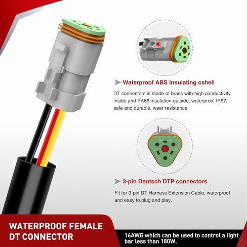 Nilight LED Light Bar Wiring Harness Kit 12AWG DT Connector Wiring Harness Kit 12V On Off Switch Power Relay Blade Fuse for Dual Light Mode Off Road Lights DRL LED Work Light-1 Lead in Saudi Arabia
