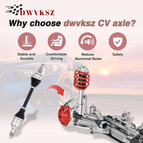 2x Front Left & Right CV Axle Shaft Driver and Passenger Side for Kia Sportage 2.7L FWD 2005-2008 2010, for Hyundai Tucson 2.7L 2005-2007 2009, for Tucson 2.0L 2005-2007 in Kuwait