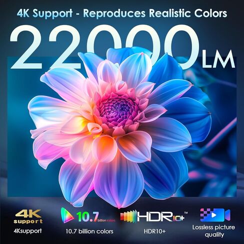 [Electric Focus] Projector with Wifi and Bluetooth, OWNKNEW Movie Projector with Speaker for Home Theater,1080P Full HD Outdoor Video Projector Compatible with TV Stick, Laptop, Smartphone, Xbox, PS5 in Saudi Arabia
