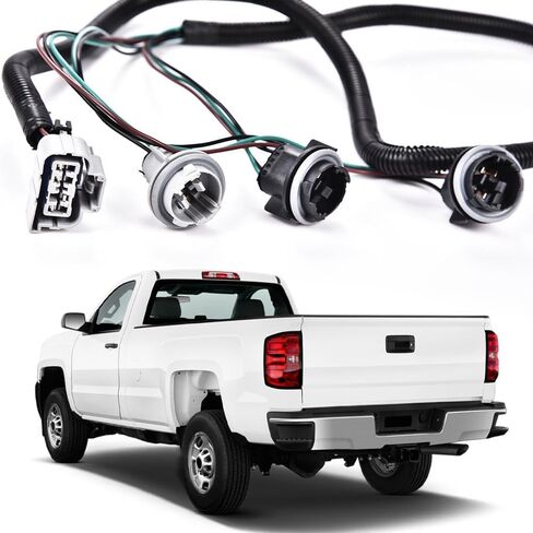 Tail Light Wiring Harness Assembly Rear Lights Left Side Compatible with Chevy Silverado 1500 2500HD 3500HD 2007-2014/GMC Sierra 3500HD 2007-2014 Black in Saudi Arabia