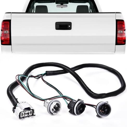 Tail Light Wiring Harness Assembly Rear Lights Left Side Compatible with Chevy Silverado 1500 2500HD 3500HD 2007-2014/GMC Sierra 3500HD 2007-2014 Black in Saudi Arabia