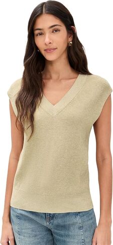 LE BOP Women's Nova Metallic Sweater Vest in Kuwait