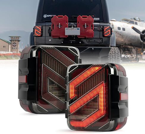 Xprite LED Tail Lights Compatible with Jeep Wrangler JL JLU 2018-2023 - Sport/Sahara/Rubicon, Rear Brake Light Tail Lamp with Turn Signal and Reverse Back Up Assembly- Pair,Clear Lens in Saudi Arabia
