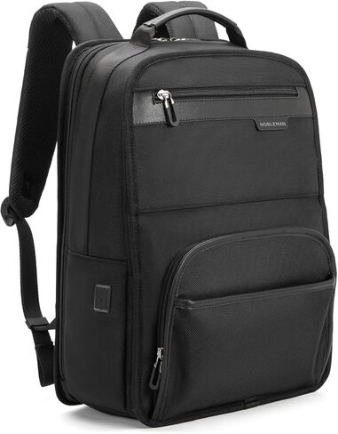 حقيبة ظهر للكمبيوتر المحمول مقاس 16 بوصة من NOBLEMAN للرجال المحترفين، قماش 1680D مقاوم للماء، حقائب ظهر كاجوال 20 لتر مقاومة للخدش، حقيبة نهارية شديدة التحمل لحقائب الكمبيوتر الجامعية مع شحن USB (أسود) in Kuwait