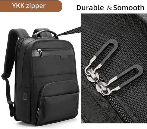 حقيبة ظهر للكمبيوتر المحمول مقاس 16 بوصة من NOBLEMAN للرجال المحترفين، قماش 1680D مقاوم للماء، حقائب ظهر كاجوال 20 لتر مقاومة للخدش، حقيبة نهارية شديدة التحمل لحقائب الكمبيوتر الجامعية مع شحن USB (أسود) in Kuwait