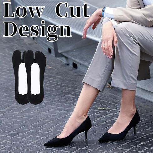Tabi Socks for Women - 5 Pairs No Show Flip Flop Socks, Split Toe Non Slip Low Cut Sock for Loafers Sandals in Saudi Arabia