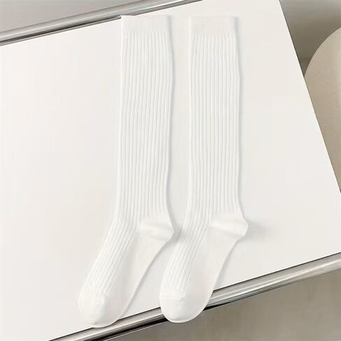 Women Stockings Solid Color Soft Rib-Knot Fashion Knee High Socks in Saudi Arabia