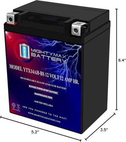 بطارية مايتي ماكس YTX14AH-BS تحل محل بطارية Polaris Sportsman 500 4X4 HO 2008-2012 in Kuwait