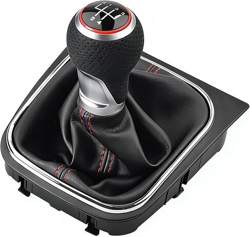 5 Speed Gear Shift Knob Gaiter Boot Cover PVC Leather Red for VW Golf 5 MK5 Rabbit Jetta 2004 2005 2006 2007 2008 2009，for VW Golf 6 Jetta MK6 2010-2014 in Saudi Arabia