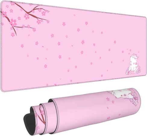 لوحة ماوس أرجوانية كبيرة لطيفة، لوحة ماوس كاواي لافندر، سجادة ماوس واقية للمكتب غير قابلة للانزلاق مع حواف مخيطة للنساء والفتيات، 31.5 × 12 بوصة in Kuwait