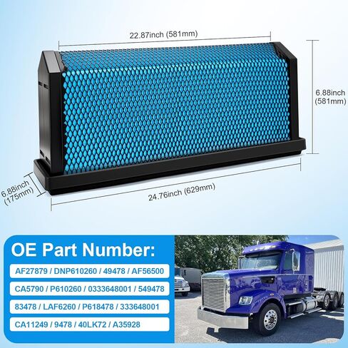 AF27879 Engine Air Filter Compatible with Freightliner Cascadia 08-17,Coronado 10-16,122SD 14-16,DD13 DD15 DD16 Cummins ISX Engine,Replaces AF27879 CA5790 83478 P618478 CA11249 LAF6260 in Kuwait