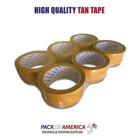 شريط تغليف من أمريكا باللون البني الداكن، 36 لفة - 1.88 بوصة × 55 ياردة، سمك 2 مل - شريط تغليف بني للشحن وصناديق النقل والتخزين، شريط إغلاق كرتوني لاصق قوي in Kuwait