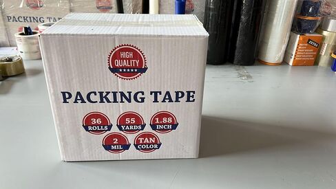 شريط تغليف من أمريكا باللون البني الداكن، 36 لفة - 1.88 بوصة × 55 ياردة، سمك 2 مل - شريط تغليف بني للشحن وصناديق النقل والتخزين، شريط إغلاق كرتوني لاصق قوي in Kuwait