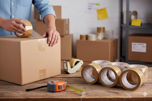 شريط تغليف من أمريكا باللون البني الداكن، 36 لفة - 1.88 بوصة × 55 ياردة، سمك 2 مل - شريط تغليف بني للشحن وصناديق النقل والتخزين، شريط إغلاق كرتوني لاصق قوي in Kuwait