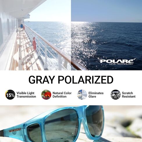 Cocoons Photochromic Polarized Fitover Ml Wide Line C422GPC Polarized Rectangular Sunglasses in Kuwait