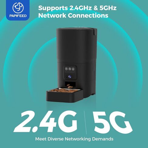 Smart Automatic Cat feeders(2.4G WiFi) and External Camera(2.4/5G WiFi), WiFi Pet Feeder with APP, 1080P HD Video with Enhanced IR Night Vision,Blue-Tooth Link Assist Function&Cloud Storage in Kuwait