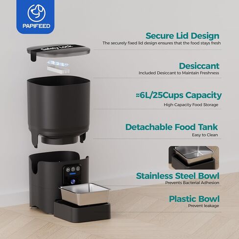 Smart Automatic Cat feeders(2.4G WiFi) and External Camera(2.4/5G WiFi), WiFi Pet Feeder with APP, 1080P HD Video with Enhanced IR Night Vision,Blue-Tooth Link Assist Function&Cloud Storage in Kuwait