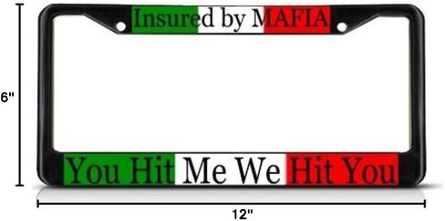 Insure by Mafia Italian Italy License Plate Frame Tag Holder Cover in Saudi Arabia