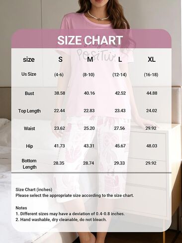Women Pajama Set Short Sleeve Top and Capri Pants Sleepwear Outfit Printed Lounge Wear Home Relax Style in Saudi Arabia