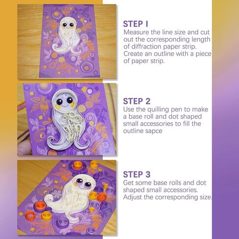 مجموعة أدوات اللف الورقية للمبتدئين من Halandar، 13 قطعة من أدوات ومستلزمات ورق اللف مع 6 ألوان 54 سم لعشاق الأعمال الفنية الورقية، مجموعة اللف اليدوية DIY 0.5 سم in Kuwait