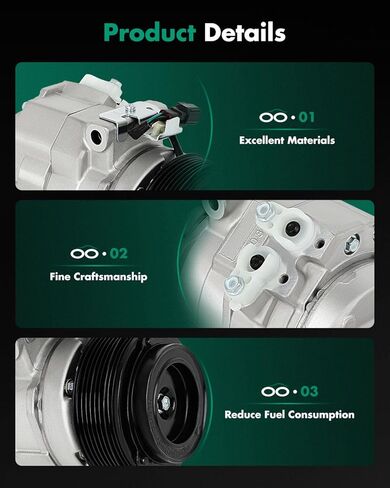 SCITOO AC Compressor for Ford Edge 3.5L 2007-2010, Fast Cooling Air Conditioner Compressor for Lincoln MKX 3.5L 2007-2010 CO 9775C in Saudi Arabia