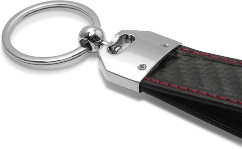 iPick Image for Honda Civic Type R Real Black Carbon Fiber Loop Strap Key Chain with Red Stitching - Official Licensed in Saudi Arabia