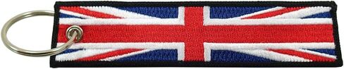 United Kingdom of Great Britain Union Jack Flag Key Chain, 100% Embroidered in Saudi Arabia