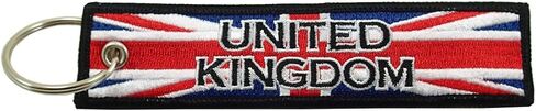 United Kingdom of Great Britain Union Jack Flag Key Chain, 100% Embroidered in Saudi Arabia