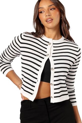 Petal & Pup Women's Cynthia Striped Button Front Cardigan in Saudi Arabia