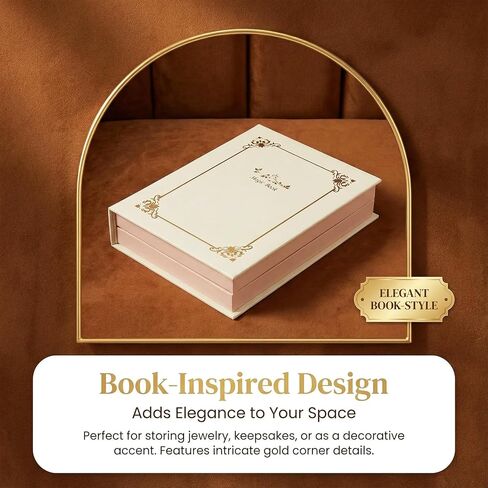 Travel Jewelry Organizer Book, PU Leather Jewelry Storage Box for Dresser Drawers, Jewelry Gift Case Holder Tray for Girls Women(White) in Saudi Arabia