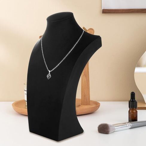 3 Pack Necklace Display Stand, Jewelry Bust Display Stands, Necklace Bust Holder Necklace Mannequin Holder for Selling Home Store Trade Shows Photography Props - Black Velvet (12 x 6.89 Inch) in Kuwait