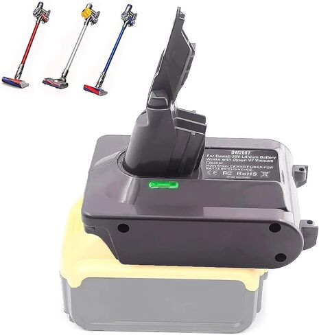 for Dyson V7 Battery Adapter, TPDL for Dewalt 20V Battery Convert to Dyson 21.6V V7 Handheld Vacuum Converter Absolute, Motorhead Pro, Trigger, Fluffy HEPA Li-ion SV11 Battery(Only Fit for V7 Series) in Saudi Arabia