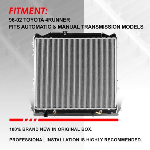 Auto Dynasty Radiator Compatible with 1996-2002 Toyota 4Runner AT MT, DPI 1998 Factory Style 1-Row Cooling Radiator, Aluminum Core in Saudi Arabia