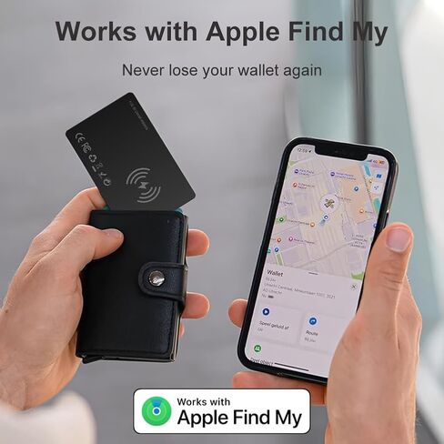 بطاقة تعقب المحفظة، جهاز تعقب الأمتعة الرفيع للغاية يعمل مع Find My (iOS فقط)، محدد موقع العناصر للمحفظة، حقيبة السفر، بطاقة الهوية والمزيد، شحن لاسلكي، مقاوم للماء in Saudi Arabia