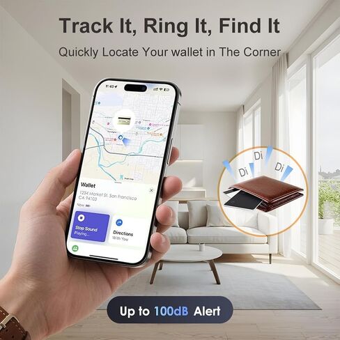بطاقة تعقب المحفظة، جهاز تعقب الأمتعة الرفيع للغاية يعمل مع Find My (iOS فقط)، محدد موقع العناصر للمحفظة، حقيبة السفر، بطاقة الهوية والمزيد، شحن لاسلكي، مقاوم للماء in Saudi Arabia