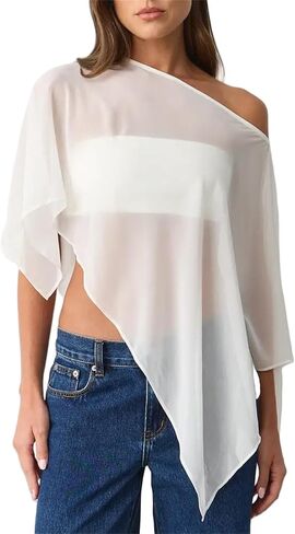 Alyweatry Women Chiffon Cape Shawls and Warps for Evening Dress Wedding Sheer Mesh Flowy Capelets Top in Saudi Arabia