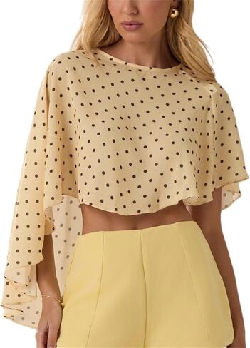 Alyweatry Women Chiffon Cape Shawls and Warps for Evening Dress Wedding Sheer Mesh Flowy Capelets Top in Saudi Arabia