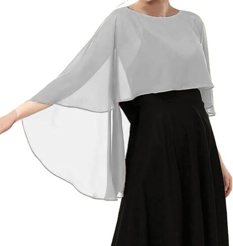 Sheer Shawls and Wraps for Evening Dresses Chiffon Capes for Women Soft Wedding Cover Up in Saudi Arabia